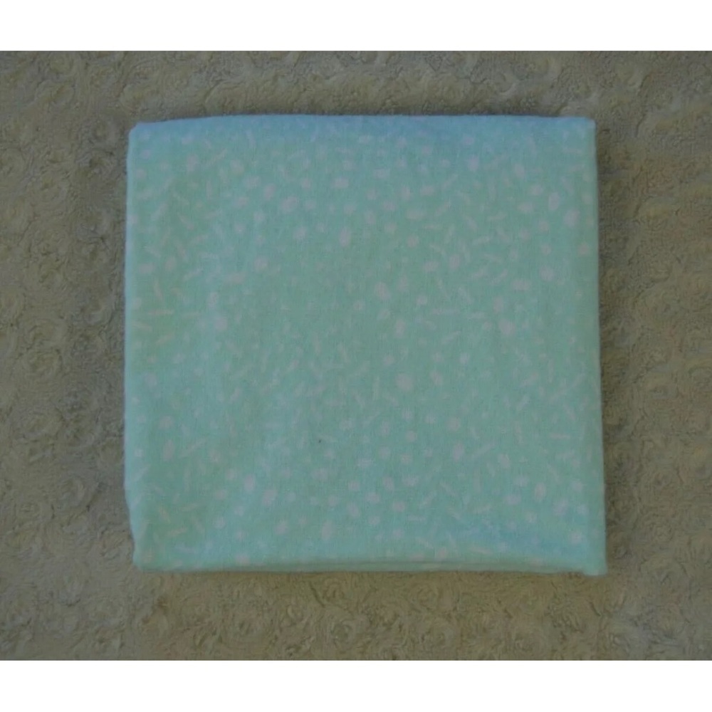 Lullaby Lane Mint Green White Print Baby Receiving Blanket Flannel Cotton
